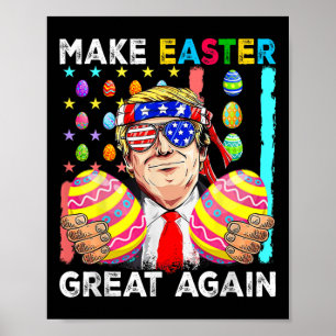 Affiche Drôle de Trump Faire Pâques Grande Again Lapin Cha