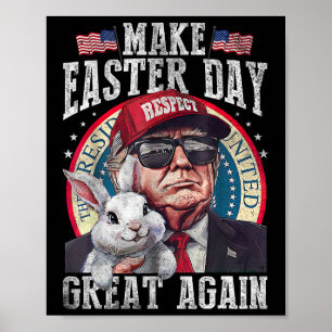 Affiche Drôle de Trump Faire Pâques Grande Encore Lapin Ch