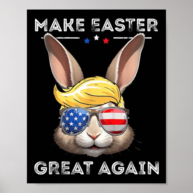Affiche Drôle de Trump Faire Pâques Grande Encore Lapin Ch (Devant)