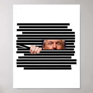 Affiche Drôle de Trump regardant à travers les rédactions