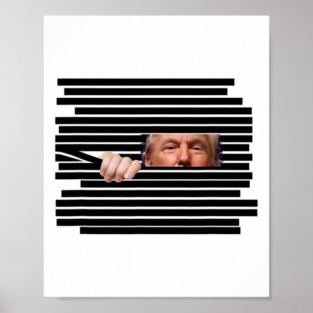 Affiche Drôle de Trump regardant à travers les rédactions  (Devant)