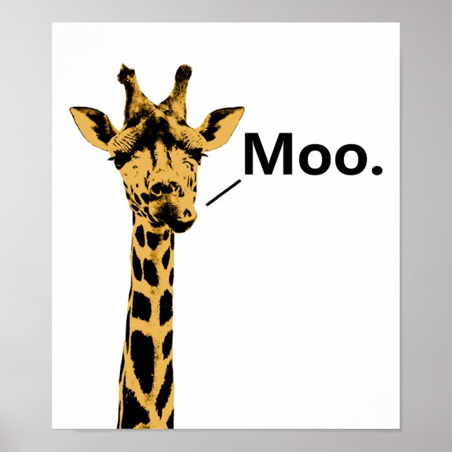 Affiche drôle de vache girafe (Devant)