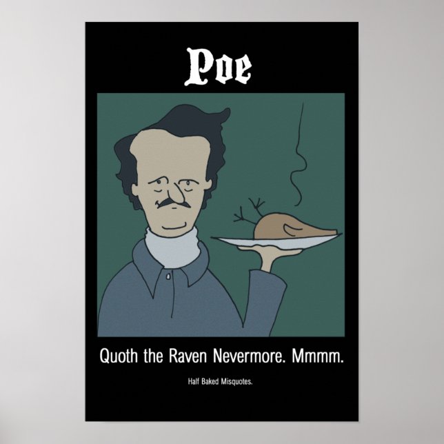 Affiche drôle d'Edgar Allan Poe (Devant)