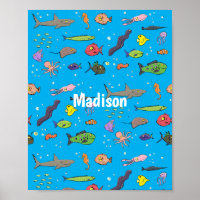 Drôle des créatures marines dessin motif