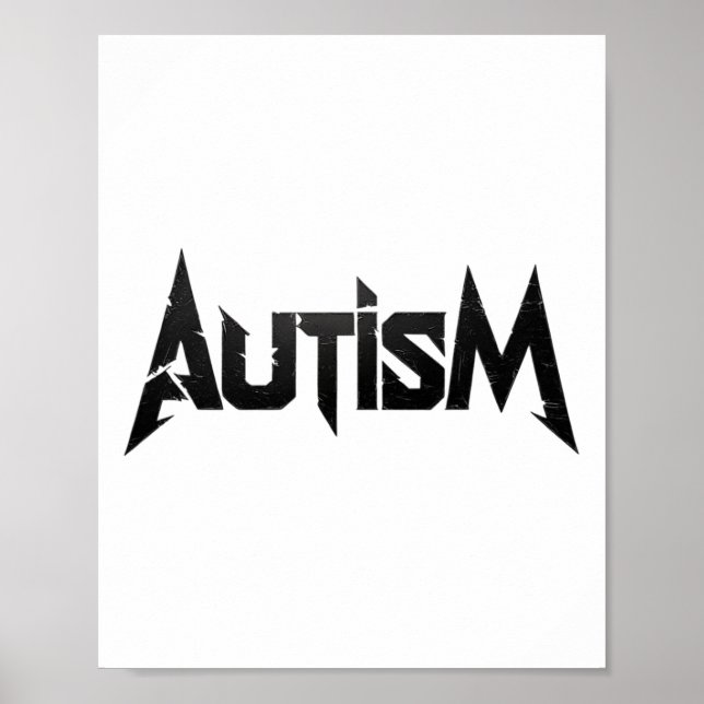 Affiche Drôle Design Autism Rock Mème Neurodivergent (Devant)