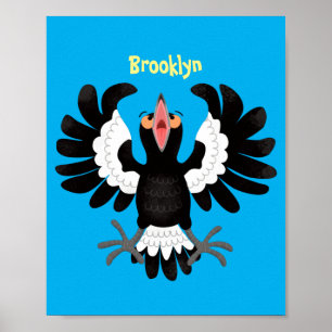 Affiche Drôle dessin animé de Magpie australienne