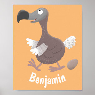 Affiche Drôle dessin animé d'oiseau de dodo