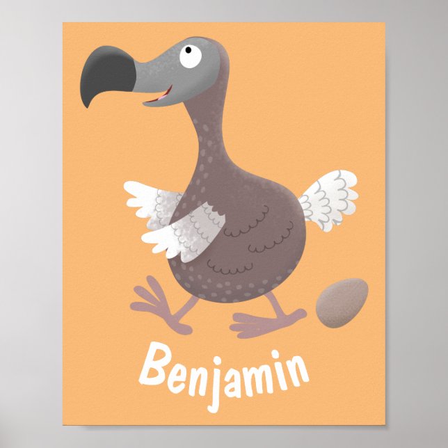 Affiche Drôle dessin animé d'oiseau de dodo (Devant)