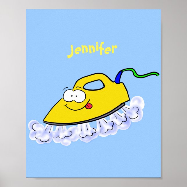 Affiche Drôle dessin animé linge de fer (Devant)