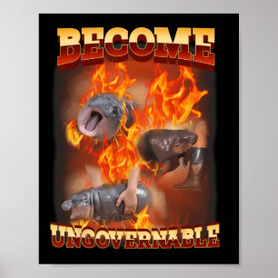 Affiche Drôle Devient Ingouvernable Moo Deng Dans Le Ba De