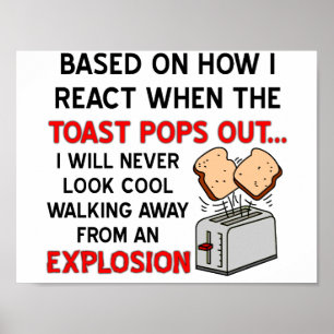 Affiche drôle d'explosion de toast