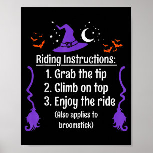 Affiche Drôle d'Halloween Adulte Sarcasme Humour Sorcière