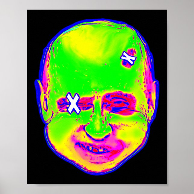 Affiche Drôle d'Halloween Clown Poutine 1980 Art Rétro Ukr (Devant)