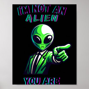 Affiche Drôle d'Halloween Je ne suis pas un extraterrestre