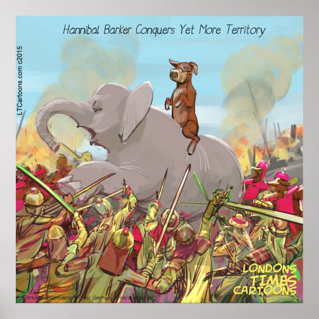 Affiche drôle d'Hannibal Barca conquérant des terr (Devant)