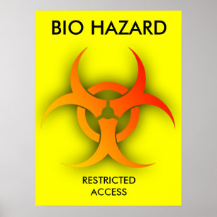 Affiche drôle d'humour sur le danger biologique