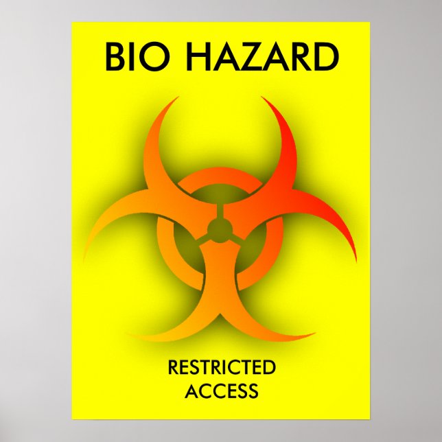 Affiche drôle d'humour sur le danger biologique (Devant)