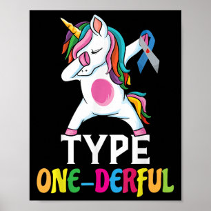 Affiche Drôle Diabétique Unicorne Type Drôle 1 Diab