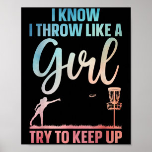 Affiche Drôle Disque Conception Golf Pour Fille Femmes Dis