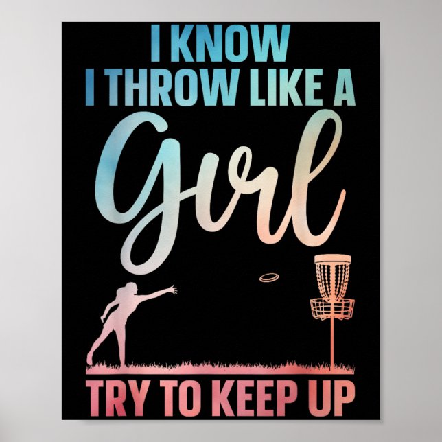 Affiche Drôle Disque Conception Golf Pour Fille Femmes Dis (Devant)