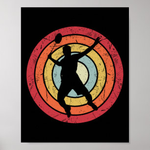 Affiche Drôle Dminton Navette Retro Vintage Pour Hommes Fe