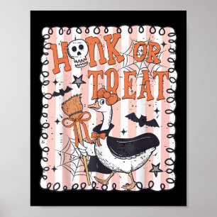 Affiche Drôle d'oie effrayante d'automne Honk ou Treat Hal