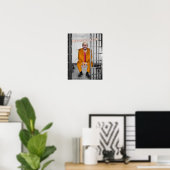Affiche Drôle Donald Trump dans l'Humour de la prison (Bureau à domicile)