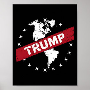 Affiche Drôle Donald Trump Drapeau américain Canada Groenl