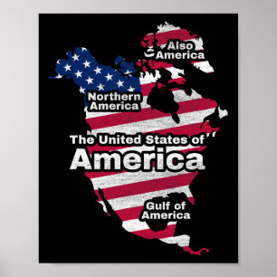 Affiche Drôle Donald Trump Drapeau Américain Canada Groenl