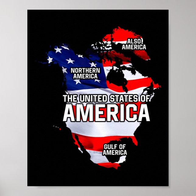 Affiche Drôle Donald Trump Drapeau américain Canada Groenl (Devant)