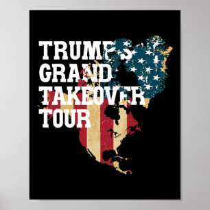 Affiche Drôle Donald Trump Drapeau Américain Canada Groenl