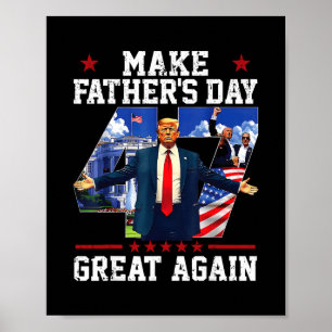 Affiche Drôle Donald Trump Faire la Fête des Pères Grande