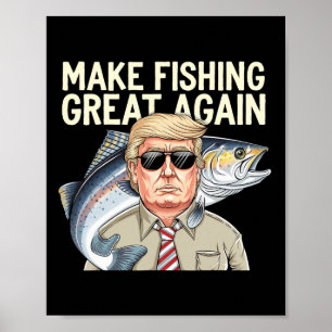 Affiche Drôle Donald Trump Faire Pêche Grande Encore Pêche