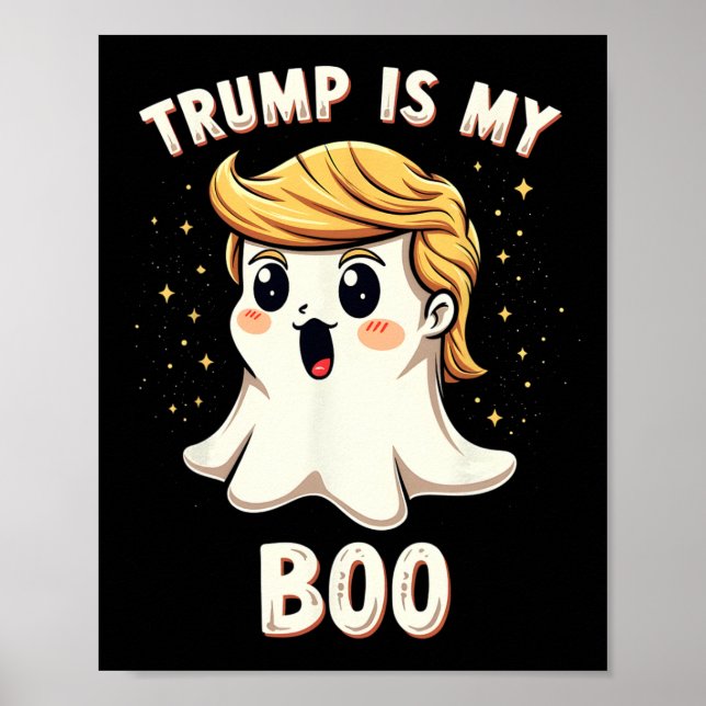 Affiche Drôle Donald Trump Ghost Parti d'Halloween Éffraya (Devant)