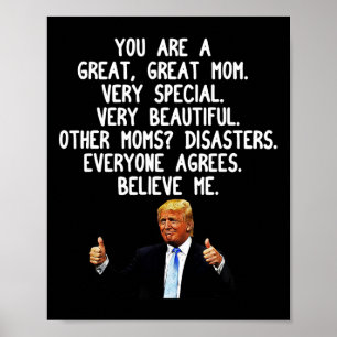 Affiche Drôle Donald Trump Mère39s Jour Gag Conserva cadea