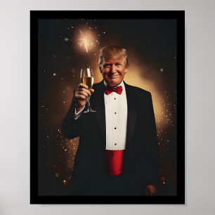 Affiche Drôle Donald Trump Nye 2025 Fête de la nouvelle an