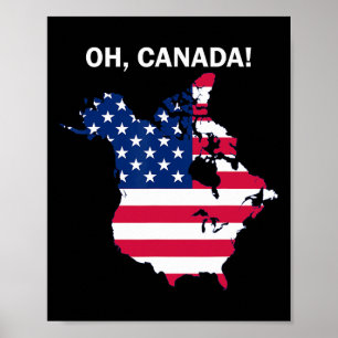 Affiche Drôle Donald Trump Oh Canada Drapeau américain amé