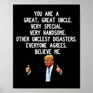 Affiche Drôle Donald Trump Uncle Gag cadeau Unc conservate