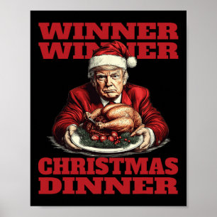 Affiche Drôle Donald Trump vainqueur du dîner de Noël