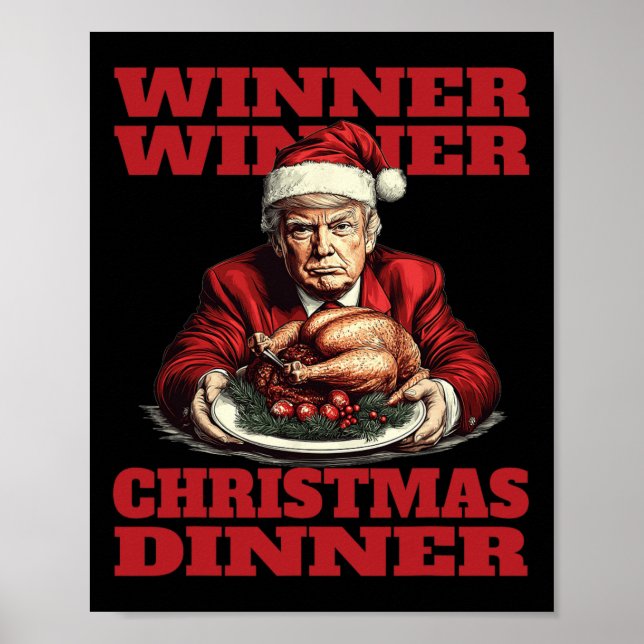 Affiche Drôle Donald Trump vainqueur du dîner de Noël (Devant)