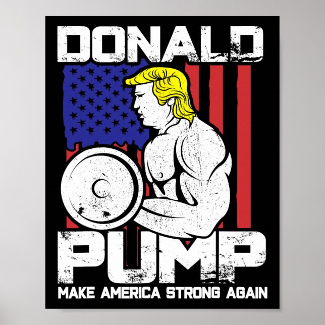 Affiche Drôle Donald Trump Weight Lifout Gym (Devant)