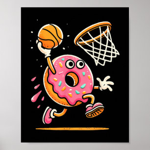 Affiche Drôle Donut Dunking Basketball Food Champ Sports D