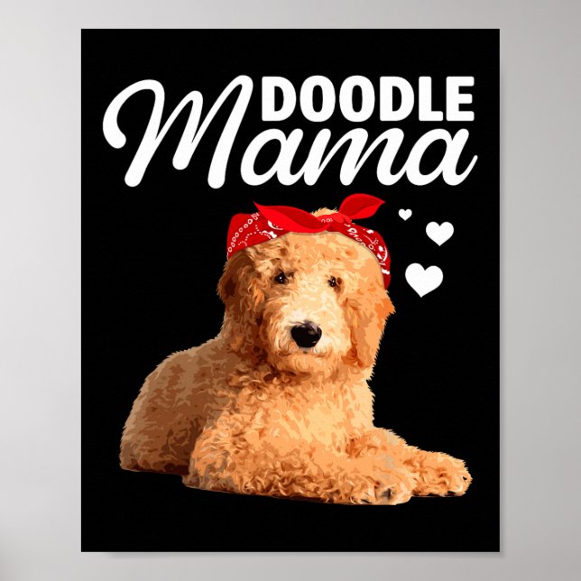 Affiche Drôle Doodle Mama Design Pour Maman Femmes Goldend (Devant)