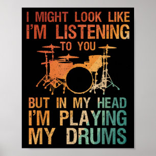 Affiche Drôle Drummer Art Pour Hommes Femmes Drum Player P