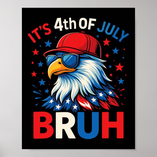 Affiche Drôle du 4 juillet Aigle Bruh Américain  (Devant)