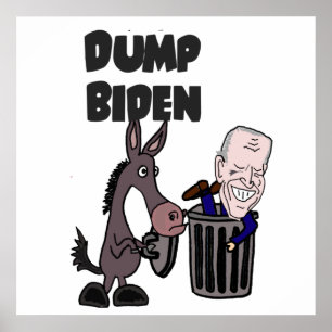 Affiche Drôle Dump Joe Biden Cartoon