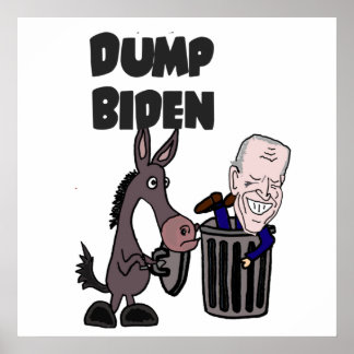 Affiche Drôle Dump Joe Biden Cartoon