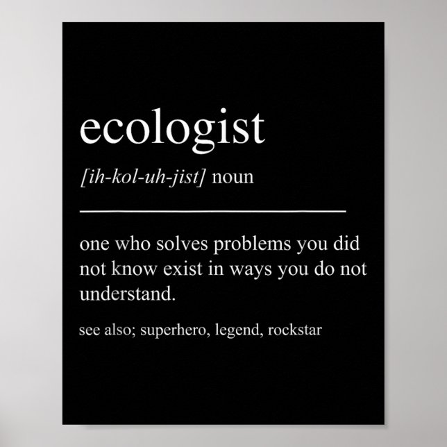 Affiche Drôle Écologiste Définition Écologie De l'environn (Devant)