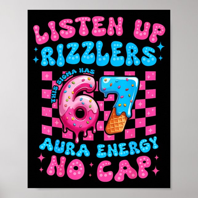 Affiche Drôle Écoutez les Rizzlers Ce Sigma a 67 Aura En (Devant)