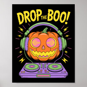 Affiche Drôle Edm Dj Halloween Citrouille